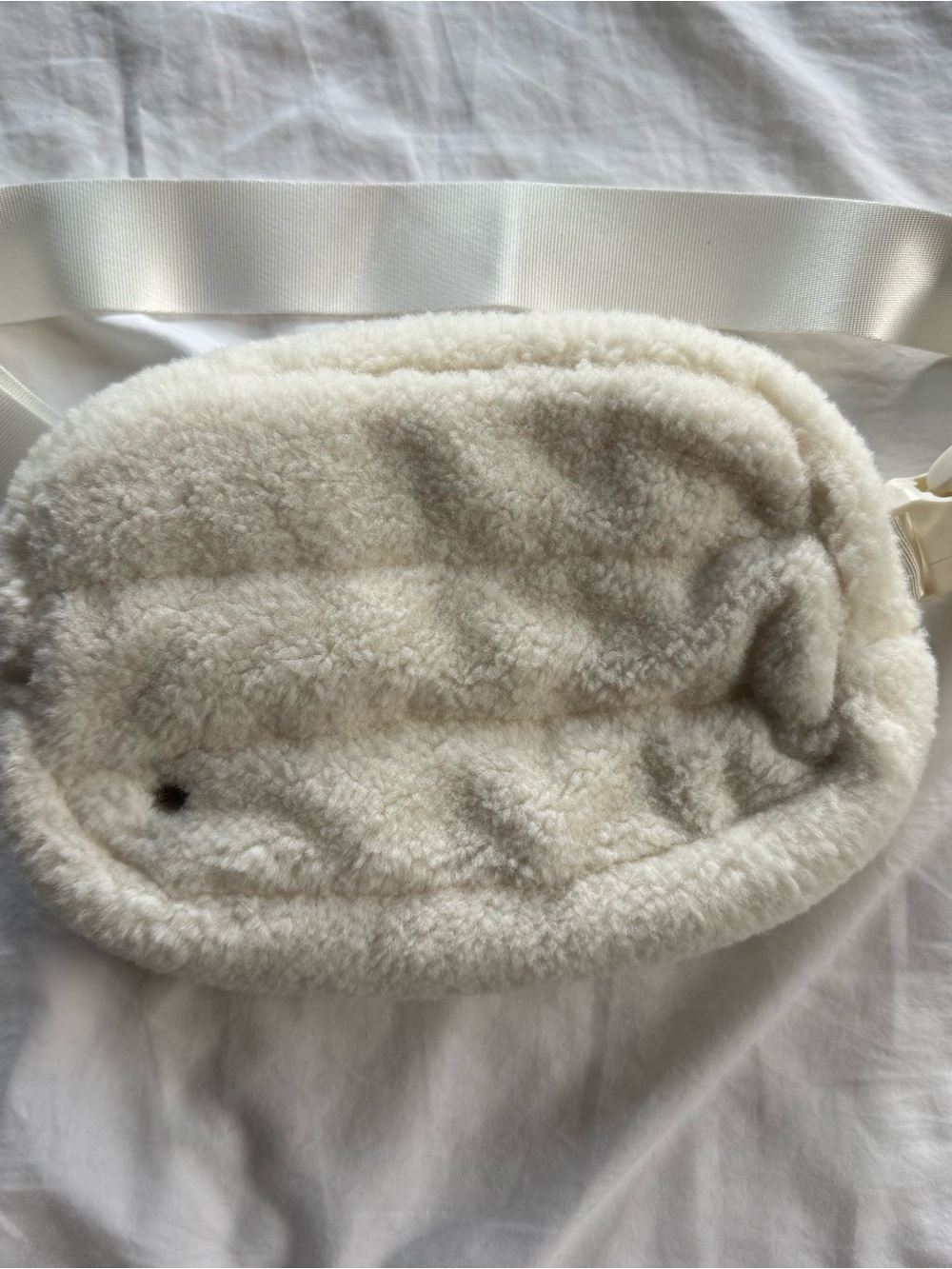 Gilly Hicks Cream Faux Shearling Crossbody Bag